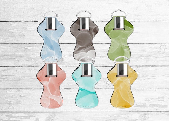 Ink pattern Chapstick holder. Ink pattern lip balm holder keychain. Ink pattern lip gloss holder. Chapstick keychain.