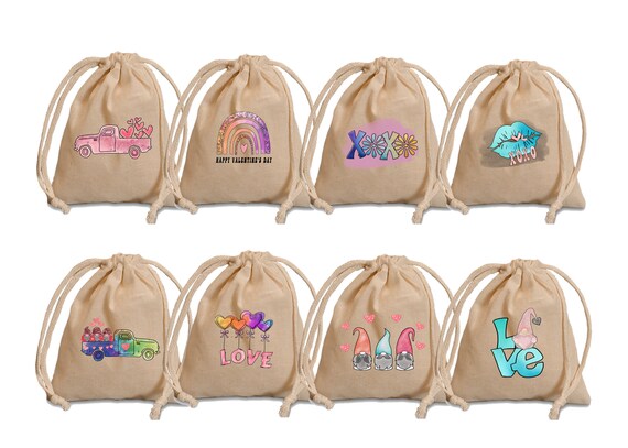 Happy valentine's day favor bags. Valentine party bags. Valentine treat bag. Valentine candy bags. Valentine's day bags personalized
