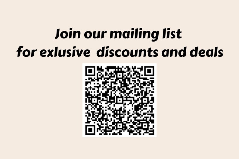 Puede incluir: &Uacute;nete a nuestra lista de correo para obtener descuentos y ofertas exclusivas. Escanea el c&oacute;digo QR para registrarte.