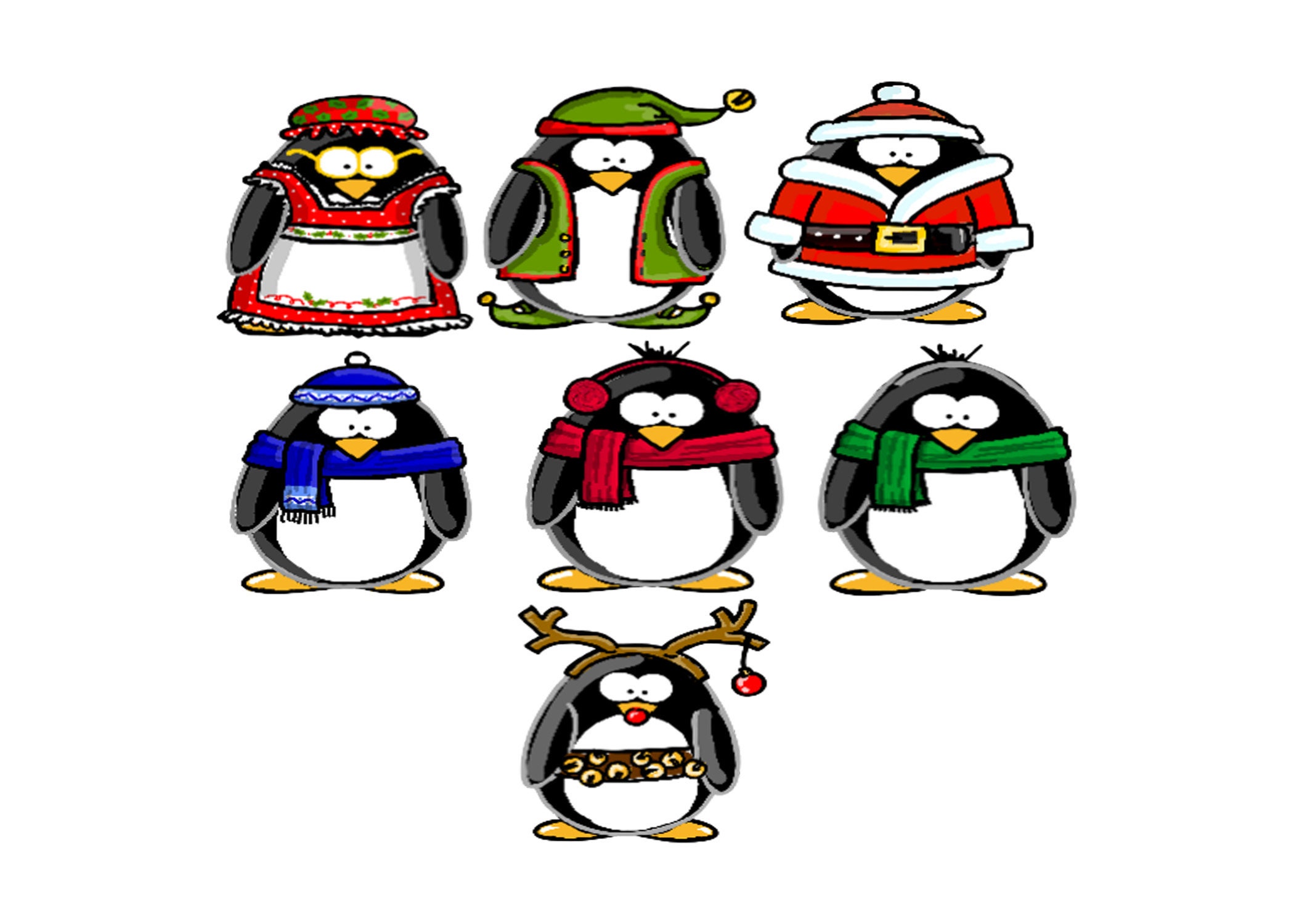 Penguin Cupcake Toppers Christmas Party Decorations Penguin
