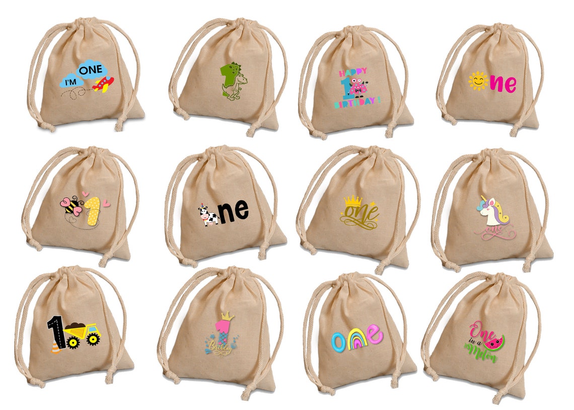 Personalized first birthday favors bags. Choose your Etsy