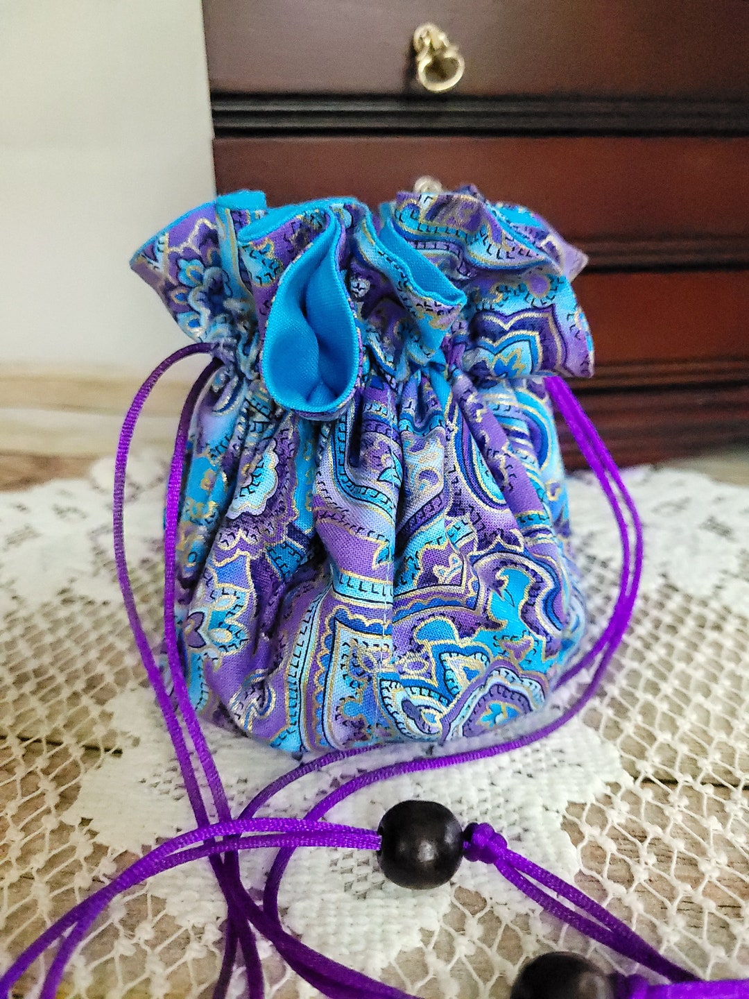 Travel Jewelry Pouch With Drawstring and Pockets Etsy