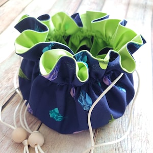 Handmade Travel Jewelry Organizer with 8 Pockets, Cotton Drawstring Bag for Earrings and Necklaces