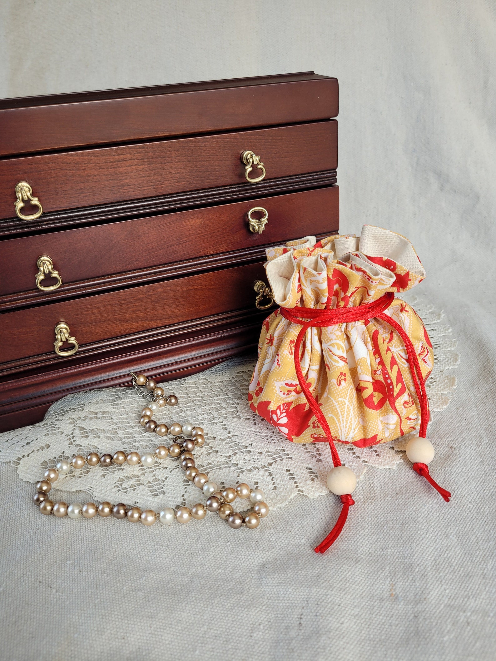 Travel Jewelry Pouch With Drawstring and Pockets Etsy