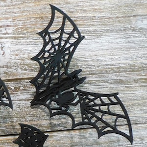 Halloween Bats, Bats, 3D Bats, Table decor, Halloween decor, Bat decor, Acrylic bats, Spider Web, Halloween, Skull decor, Mantle Scape