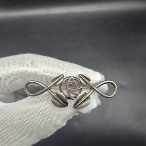 vintage scottish celtic sterling silver brooch carrick scotland 55mm long floral open work