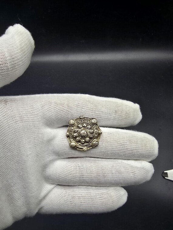 vintage solid sterling silver brooch scottish shi… - image 2