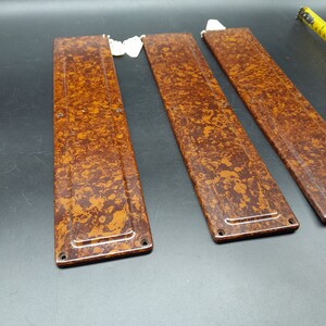 Set Of 3 Original 1930s Door Finger Plates Walnut Brown Bakelite 6.5 X 29 Cm image 2