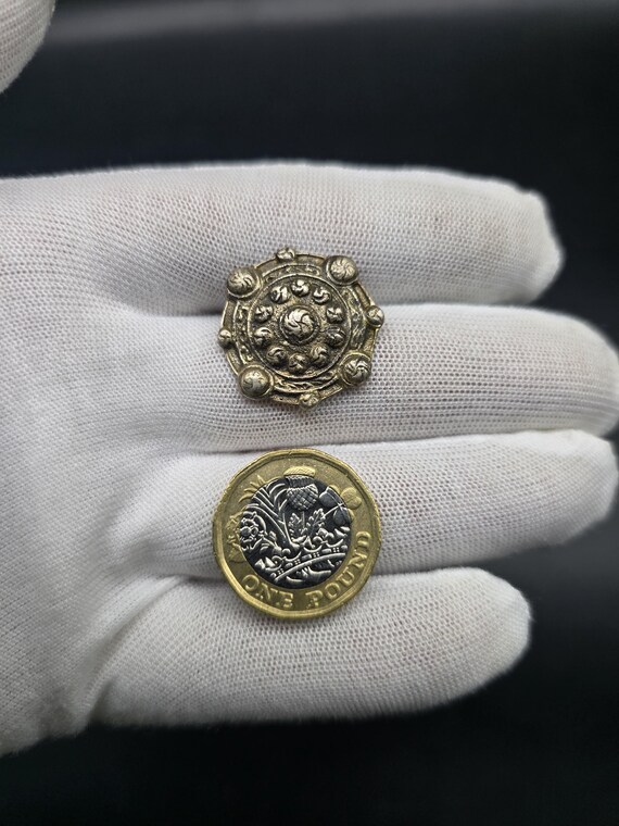 vintage solid sterling silver brooch scottish shi… - image 5