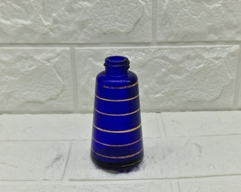 Vintage decorated cobolt blue scent-perfume bottle 8x4cm