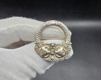 vintage schotse hunterston broche massief sterlingzilver 33 x 30 mm schotse sieraden