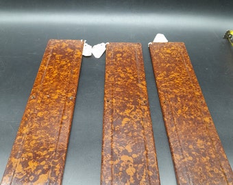 Set Of 3 Original 1930s Door Finger Plates Walnut Brown Bakelite 6.5 X 29 Cm