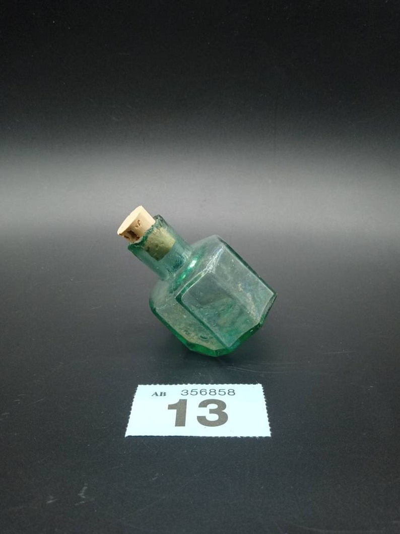 Antique Tipper Ink Bottle Light Blue Glass Octagonal Burst Lip Etsy