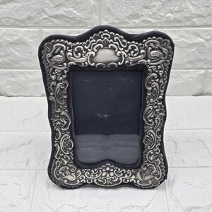 Vintage Sterling Silver Photo Frame Bird Nouveau Style Keyford Frames hallmarks 15x20cm oblong portrait c1986