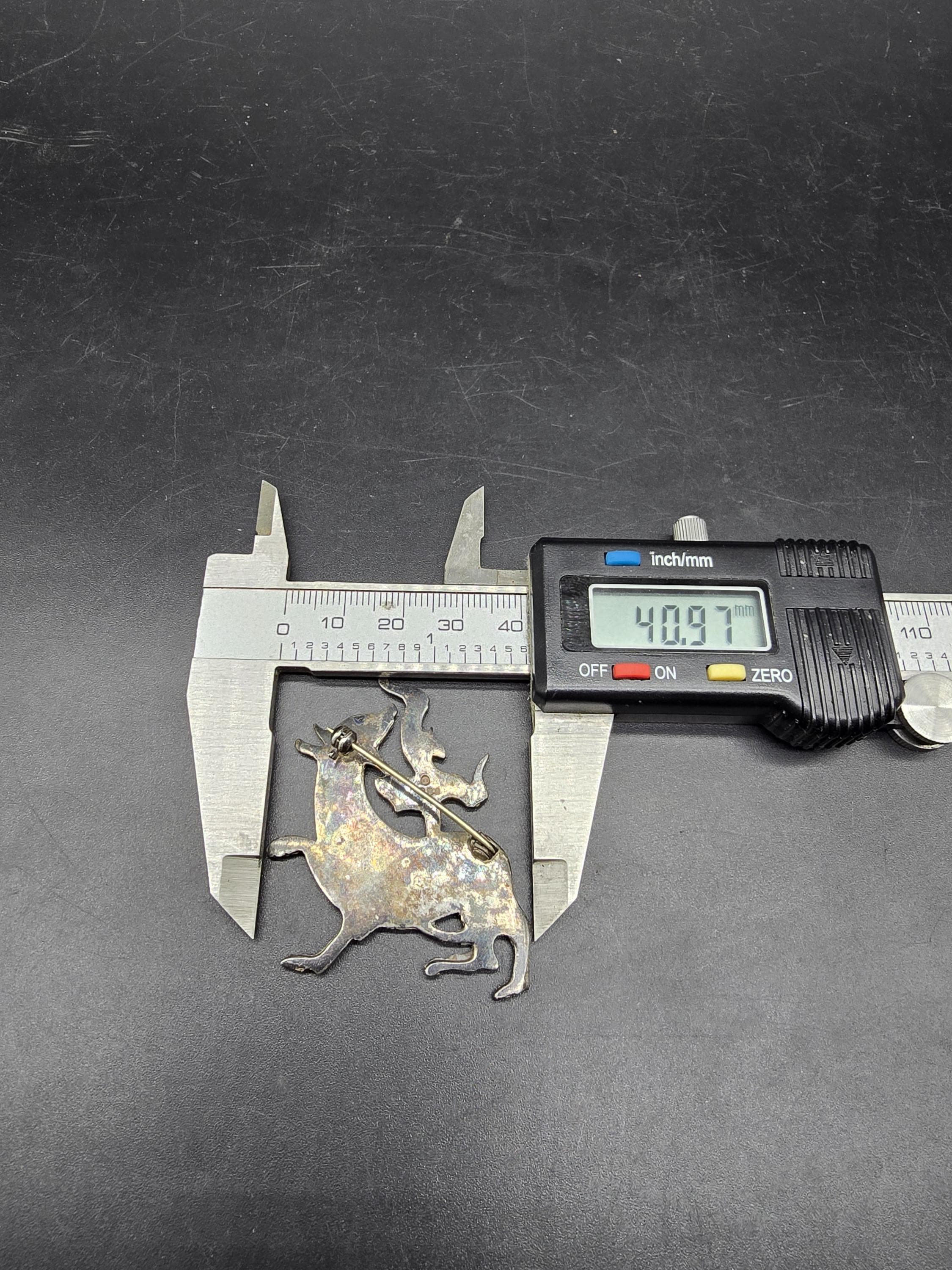 Vintage 1977 Maeshowe Dragon Sterling Silver Brooch Shetland