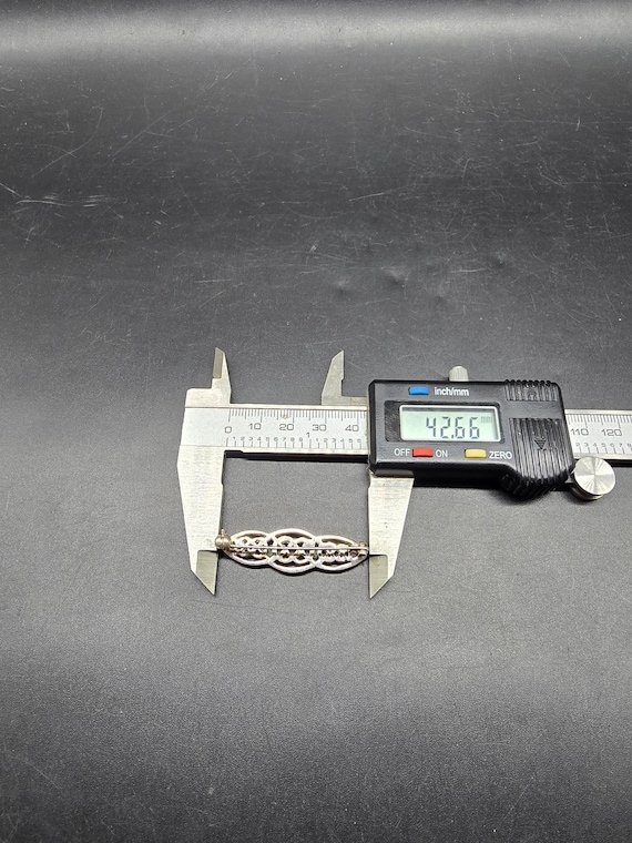 vintage solid silver bar brooch celtic weave celt… - image 7