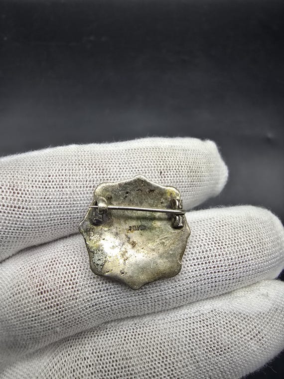 vintage solid sterling silver brooch scottish shi… - image 4