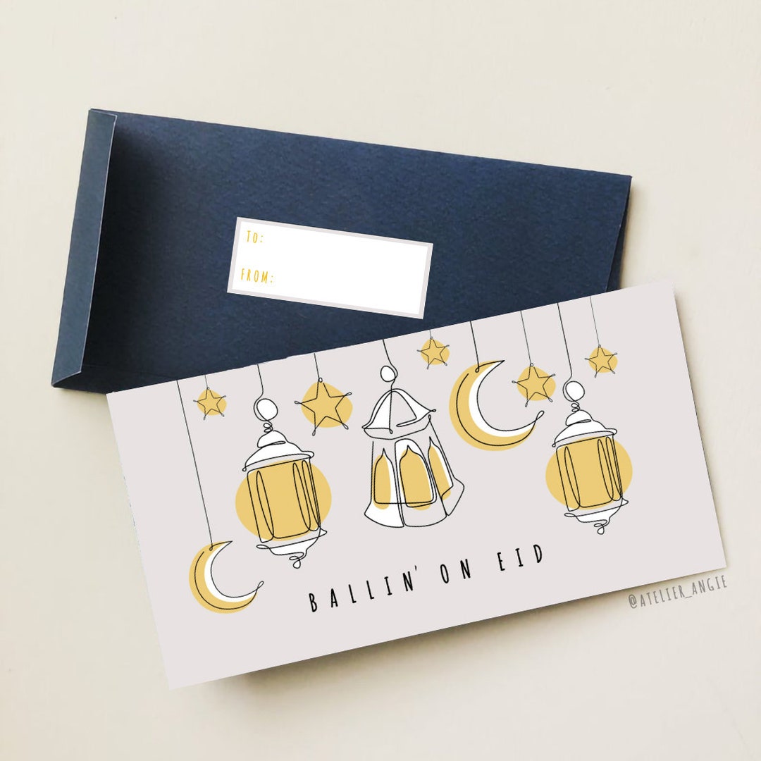 Ballin' on Eid Money Holder Template DIY Money Envelope Etsy
