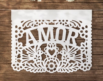 Papel Picado Banners (Amor Flags) / Papel Picado Garland / Papel Picado Wedding Decor