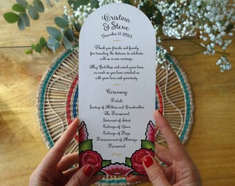 Oaxaca Wedding Programs - Mexican Ceremony Program Cards -