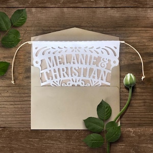 Papel Picado Wedding Invitation Banners | Personalized Wedding Invitations | Papel Picado Invitations for Mexican Theme Weddings and Fiestas