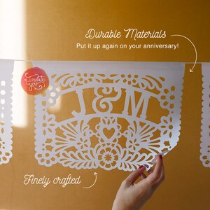 Personalized Papel Picado for Mexican Theme Weddings and Fiestas.