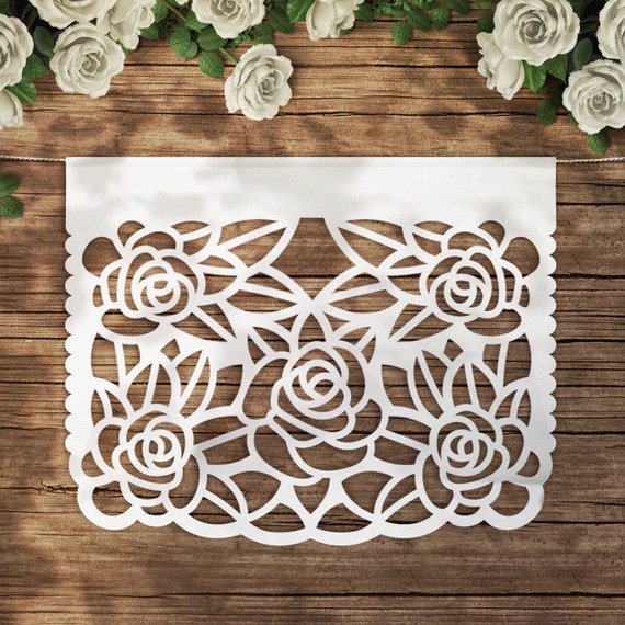 Floral Papel Picado Banner: Bond Paper Wedding Garland
