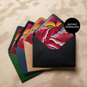 Oaxaca Floral Envelope Liners: Mexican Fiesta A7 Printable (Digital Download)