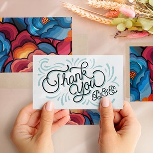 Coloridas Tarjetas de Agradecimiento Mexicanas con Arte Otomi | Tarjetas de Agradecimiento | Para Fiestas y Bodas Mexicanas