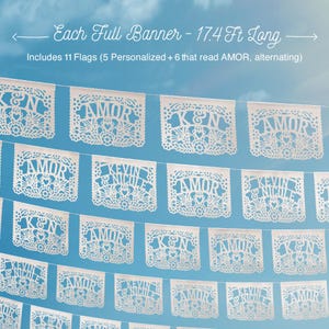 Papel Picado Mexicano para Bodas | Papel Picado tradicional Mexicano | Tiras de Papel Picado para Bodas y Fiestas imagen 4