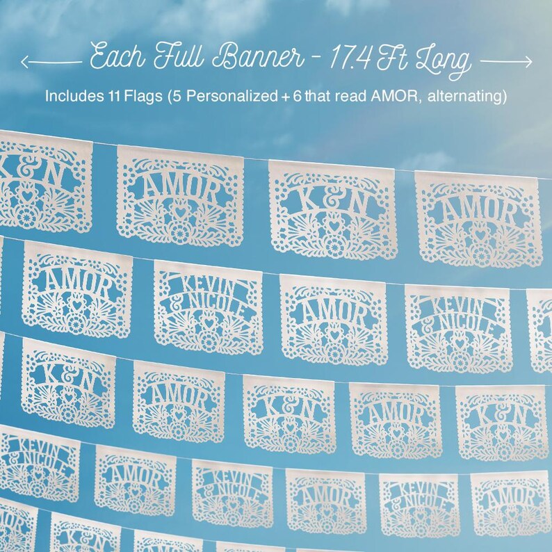 Papel Picado Mexicano para Bodas | Papel Picado tradicional Mexicano | Tiras de Papel Picado para Bodas y Fiestas imagen 4