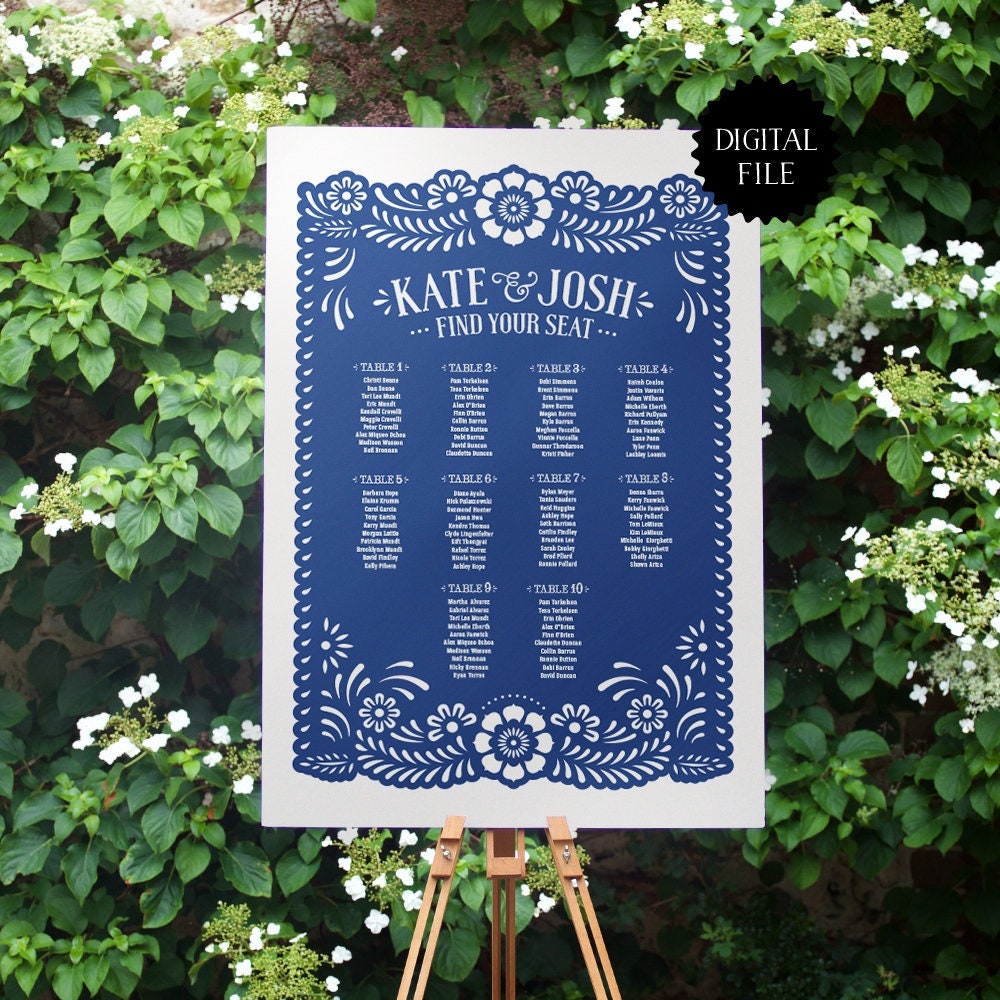 Personalized Papel Picado Seating Chart