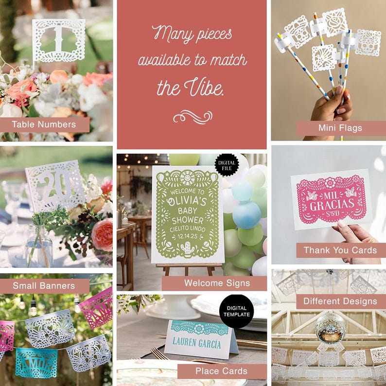 Personalized Papel Picado for Baptisms and Mexican Bautizo Celebrations