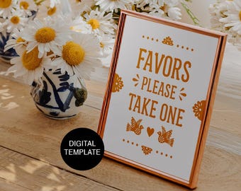 Plantillas de letreros de boda mexicana | Papel Picado Wedding Signs Bundle | Decoración Bilingüe Editable | Canva DIY PDF Template