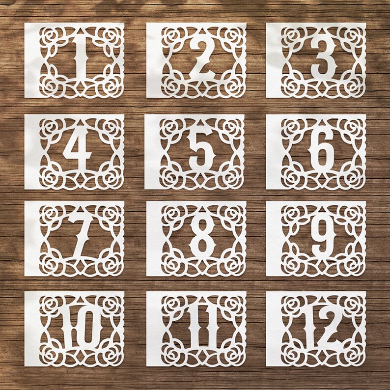 Papel Picado Table Number Flags Las Flores Suite - Etsy