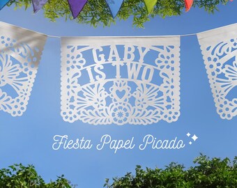 Personalized First Fiesta Papel Picado Banner: Mexican Baby Shower Decor