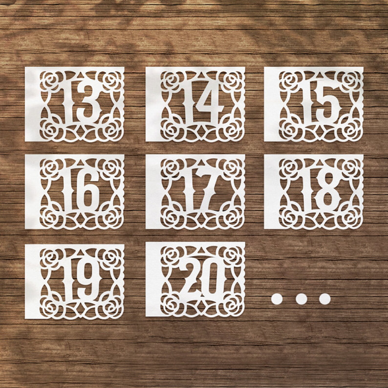 Papel Picado Table Number Flags Las Flores Suite | Etsy