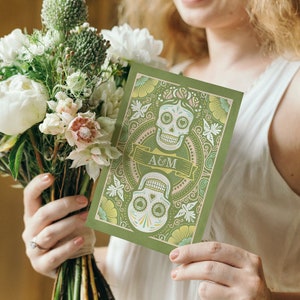 Invitaciones de boda Hasta Los Huesos / Sugar Skulls Wedding Invites / Day of the Dead Wedding Invitations / Dia de Los Muertos Invitations