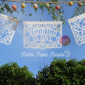 Personalized Fiesta Papel Picado Banner: Mexican Theme Party Decoration