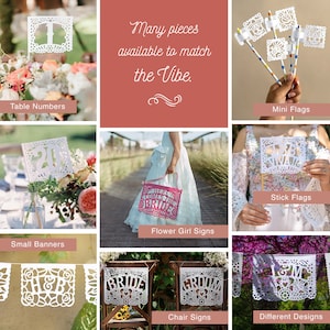 Personalized Floral Papel Picado for Mexican Theme Weddings, Quinceañera, Bridal Showers, Baby Shower and Fiestas