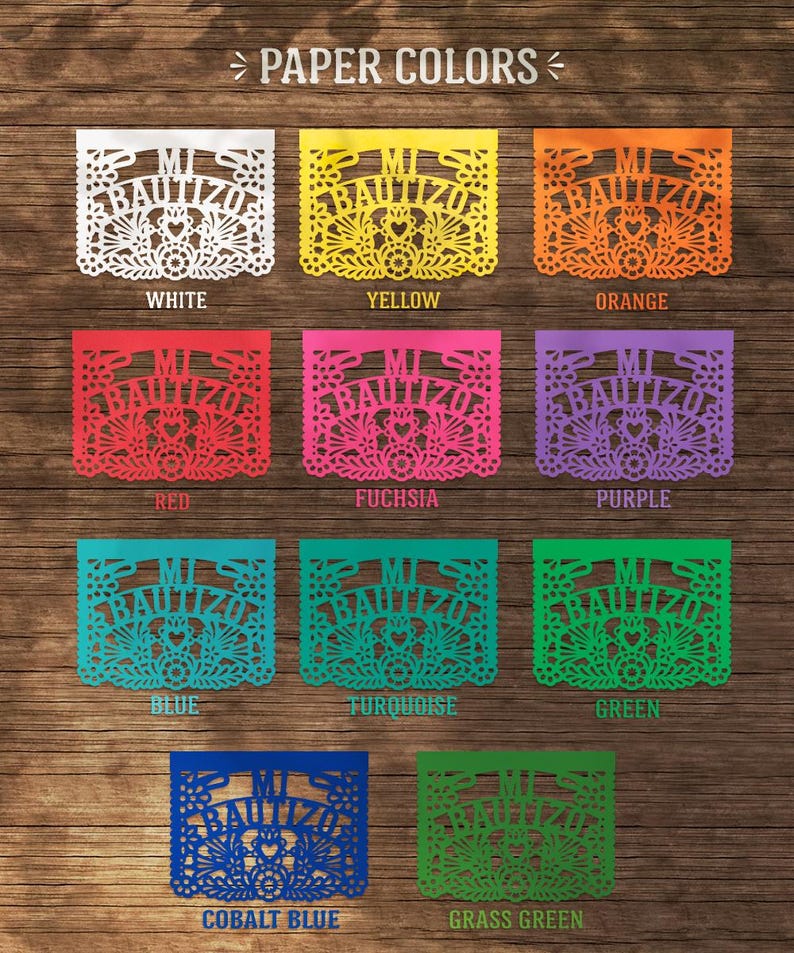 Personalized Papel Picado for Baptisms and Mexican Bautizo Celebrations
