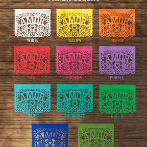 Personalized Papel Picado Banners Amor Flags Personalized Flags image 4