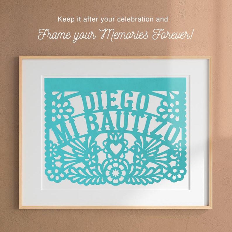 Personalized Papel Picado for Baptisms and Mexican Bautizo Celebrations