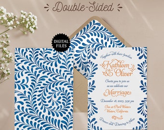 Personalized Talavera Wedding Invitations: Double-Sided (Printable)