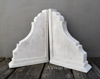 Handmade Pair of Large Wood Corbels/ farmhouse bookends / antique style corbel / vintage look farm house shelf