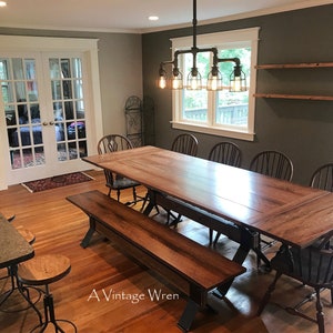 Industrial Farm table / Wood and Metal Table / modern industrial dining table / custom made in New Hampshire dining table image 4