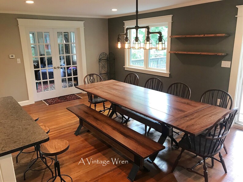 Industrial Farm table / Wood and Metal Table / modern industrial dining table / custom made in New Hampshire dining table image 4