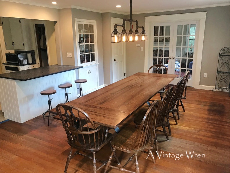 Industrial Farm table / Wood and Metal Table / modern industrial dining table / custom made in New Hampshire dining table image 3