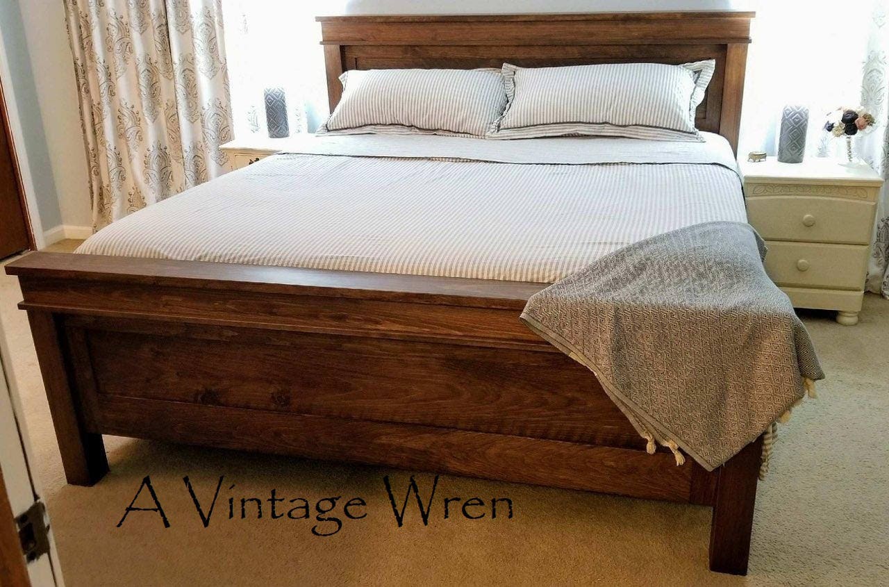 Farmhouse Style Bed/Wood Bed/Bedroom Furniture Etsy
