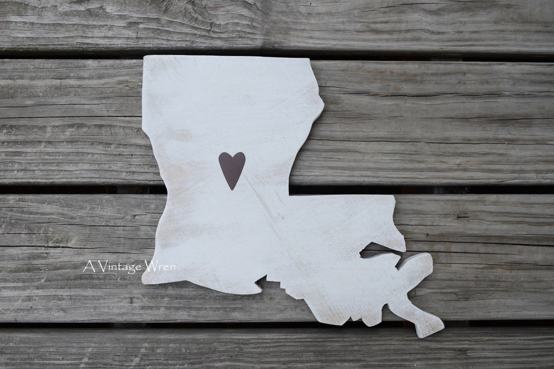 Wooden Louisiana State Map Cutout/ Louisiana Decor/ LA Map/state Sign/wood Sign - Etsy